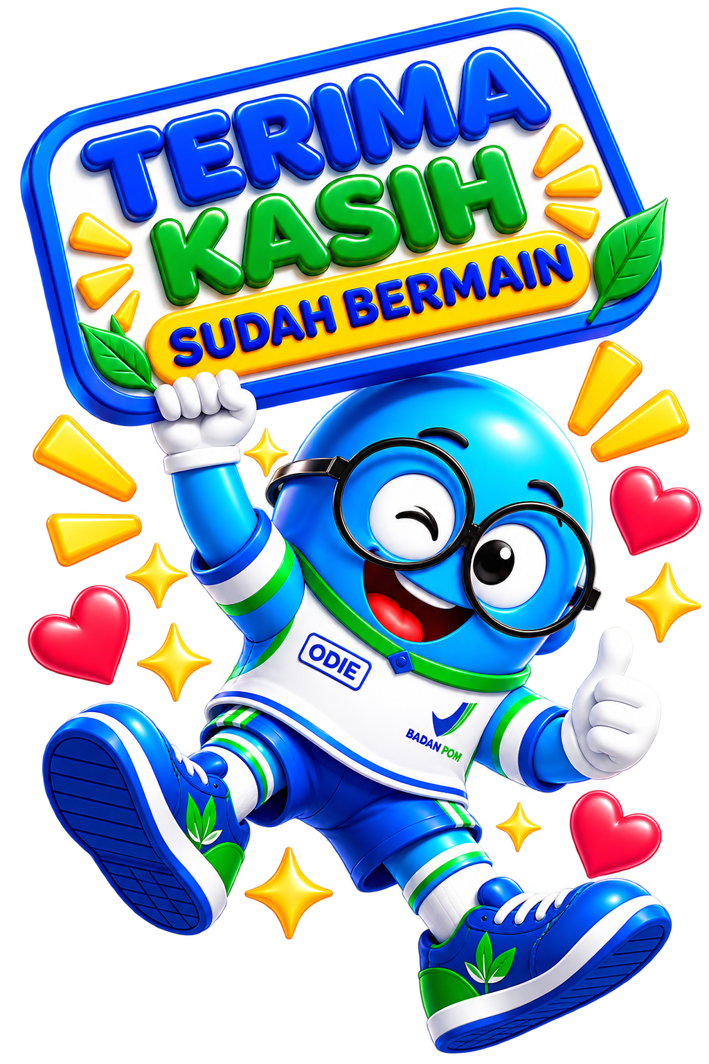 Mascot Odie Terima Kasih